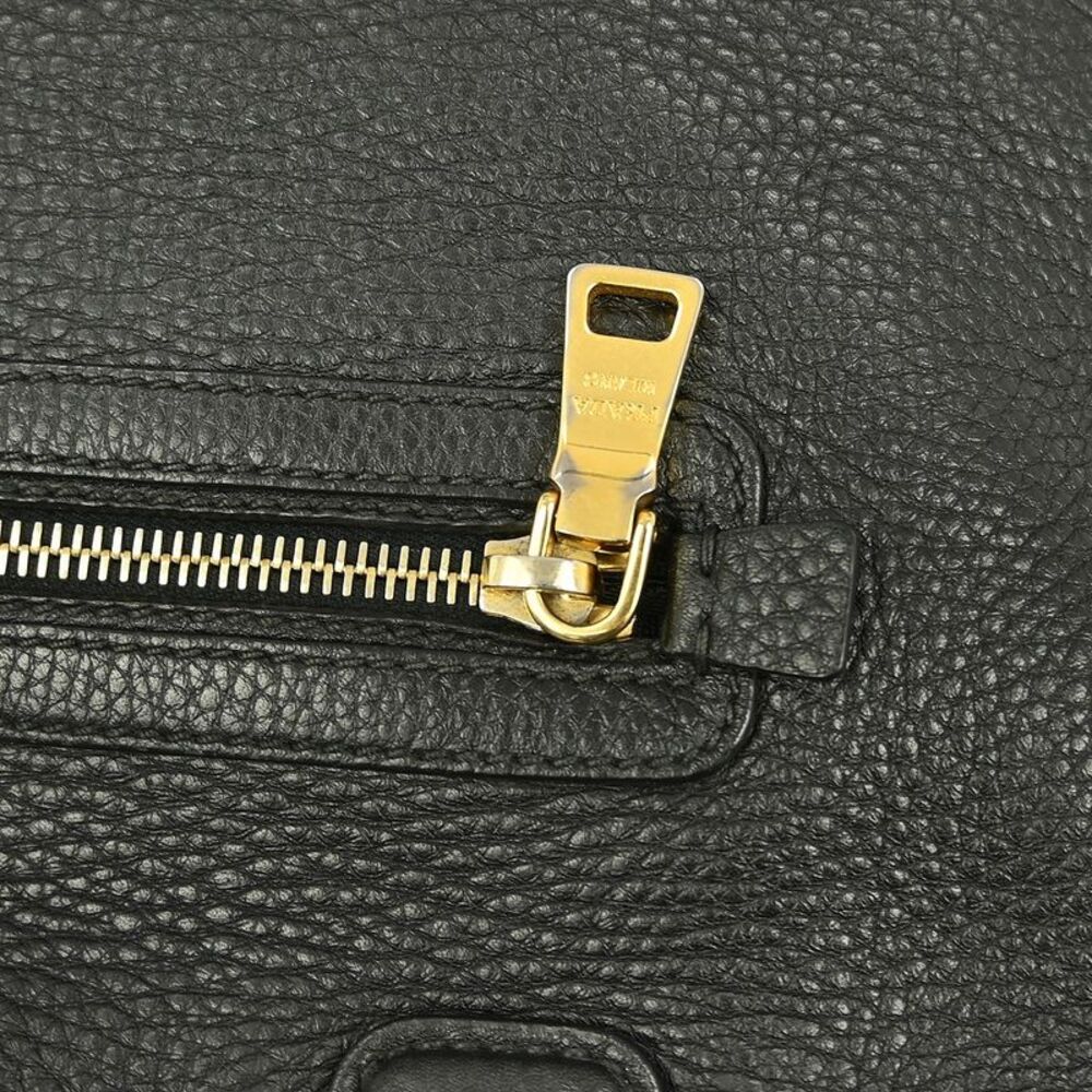 Prada Front Zip Tote Vitello Daino Black Leather Handbag - Picture 7 of 7